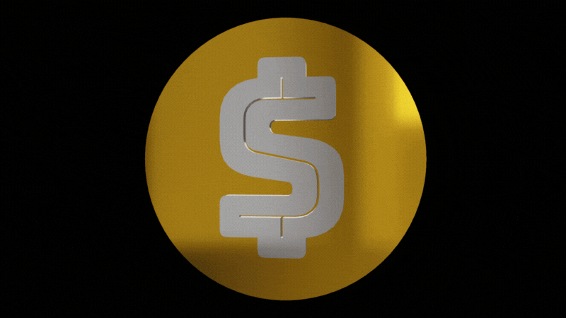 Illustration of a spinning coin representing a quantum qubit in a state of superposition, being both heads and tails at once.